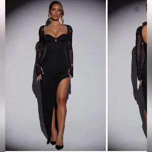 San Marino Embellished Side Split Maxi Dress in Black us 6